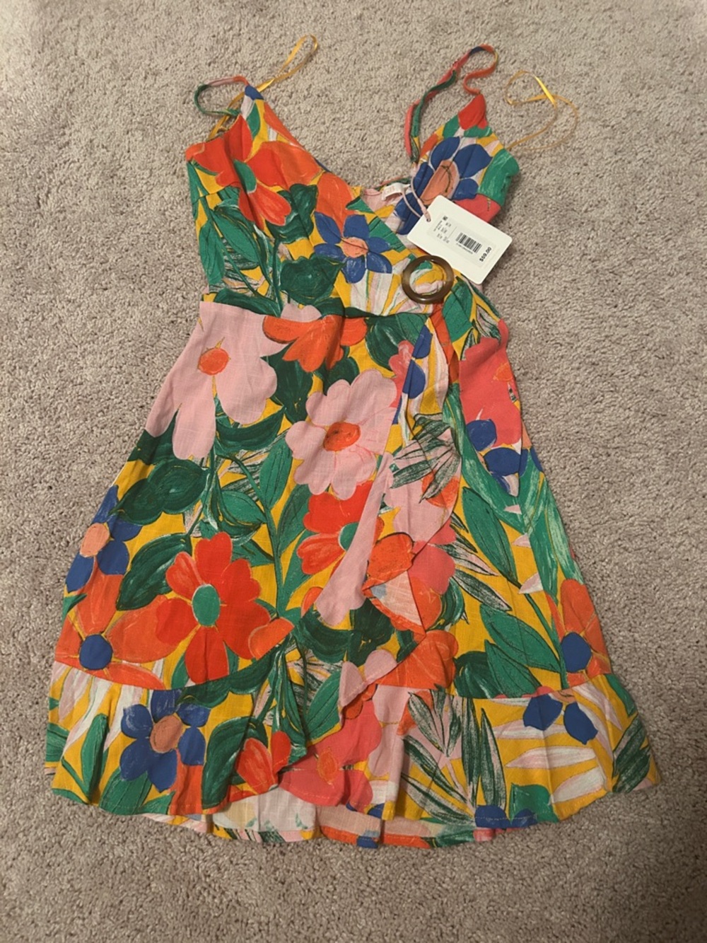 GB Floral Tie-Strap Juniors Sundress - Multicolor floral